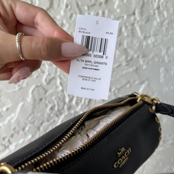 NWT Coach Nolita Barrel Bag with Gold Hardware & Grommets, Mini Bag, Leather - Picture 6 of 8